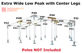 1"Extra Wide Low Peak with Center Legs Canopy Fittings Kits