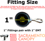 1" Low Peak with Center Legs Canopy Fittings Kits