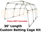 30' Length, DIY custom backyard batting cage frame kit, 1" metal EMT canopy fittings for electrical conduit poles, Sacramento canopy