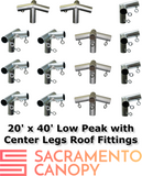 1" Low Peak with Center Legs Canopy Fittings Kits