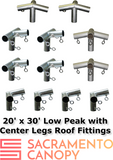 3/4" Low Peak with Center Legs Canopy Fittings Kits