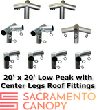 1" Low Peak with Center Legs Canopy Fittings Kits