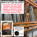 1" Flat Roof Canopy Fittings Kits