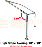 1-1/2" Wall Mounted High Slope Awning Canopy Fittings Kits