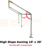 1-1/2" Wall Mounted High Slope Awning Canopy Fittings Kits