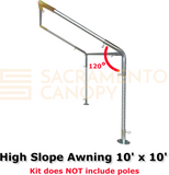 1-1/2" Wall Mounted High Slope Awning Canopy Fittings Kits