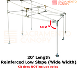 reinforced slope wide width metal DIY canopy carport frame parts fittings EMT conduit Sacramento canopy 1" inch emt conduit fittings
