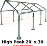 20 x 30 high peak metal DIY canopy carport frame parts fittings EMT conduit Sacramento canopy 1.5" inch emt conduit fittings