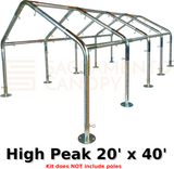 20 x 40 high peak metal DIY canopy carport frame parts fittings EMT conduit Sacramento canopy 1.5" inch emt conduit fittings