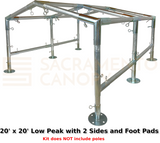 20 x 20 low peak with 2 sides metal DIY canopy carport frame parts fittings EMT conduit Sacramento canopy 1.5" inch emt conduit fittings