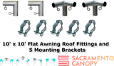 3/4" Wall Mounted Flat Awning Canopy Fittings Kits