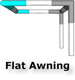 3/4" Wall Mounted Flat Awning Canopy Fittings Kits