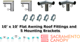 1-1/2" Wall Mounted Flat Awning Canopy Fittings Kits