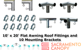 1" Wall Mounted Flat Awning Canopy Fittings Kits