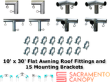 1-1/2" Wall Mounted Flat Awning Canopy Fittings Kits
