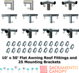 1" Wall Mounted Flat Awning Canopy Fittings Kits