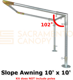 3/4" Wall Mounted Low Slope Awning Canopy Fittings Kits