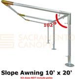 wall mounted slope awning metal diy canopy carport frame parts for emt conduit fittings sacramento canopy 10 x 20 slope wall mounted canopy carport awning