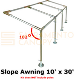 3/4" Wall Mounted Low Slope Awning Canopy Fittings Kits