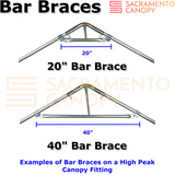 Bar Brace (20" Long) with Two 3/4", 1" or 1-1/2" Diameter Fittings