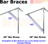 Bar Brace (40"Long) with Two 3/4", 1" or 1-1/2" Diameter Fittings