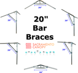 Bar Brace (20" Long) with Two 3/4", 1" or 1-1/2" Diameter Fittings