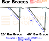 Bar Brace (40"Long) with Two 3/4", 1" or 1-1/2" Diameter Fittings