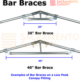 20" inch and 40"-inch bar brace for canopy carport frames sacramento canopy