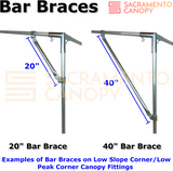 20" inch and 40"-inch bar brace for canopy carport frames sacramento canopy