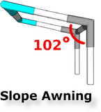 3/4" Wall Mounted Low Slope Awning Canopy Fittings Kits