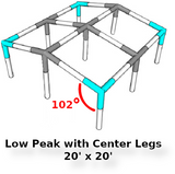 1" Low Peak with Center Legs Canopy Fittings Kits