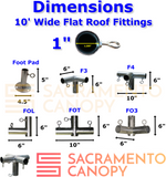 1" Flat Roof Canopy Fittings Kits