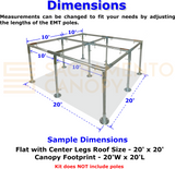 1-1/2" Flat Roof Canopy Fittings Kits