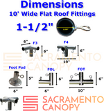 1-1/2" Flat Roof Canopy Fittings Kits