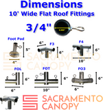3/4" Flat Roof Canopy Fittings Kits