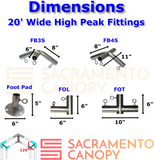 1-1/2" High Peak Canopy Fittings Kits