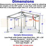 3/4" Low Peak with Center Legs Canopy Fittings Kits