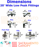 1-1/2 Low Peak Canopy Fittings Kits