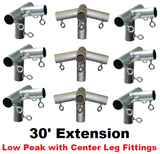 20' Wide Low Peak with Center Leg Extension Kits