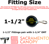 1-1/2" Low Peak Canopy Fittings Kits