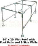 flat roof metal DIY canopy carport frame parts fittings EMT conduit Sacramento canopy 10' x 20' flat roof with two sides 1" inch emt conduit fittings