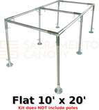 flat roof metal DIY canopy carport frame parts fittings EMT conduit Sacramento canopy 10' x 20' flat roof 1" inch emt conduit fittings