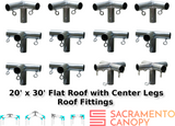 1-1/2" Flat Roof Canopy Fittings Kits