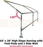 1" Wall Mounted High Slope Awning Canopy Fittings Kits