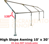 1" Wall Mounted High Slope Awning Canopy Fittings Kits
