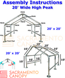 1-1/2" High Peak Canopy Fittings Kits