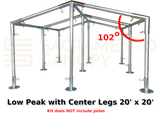 3/4" Low Peak with Center Legs Canopy Fittings Kits