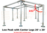 1" Low Peak with Center Legs Canopy Fittings Kits