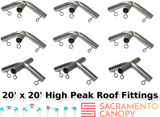 1-1/2" High Peak Canopy Fittings Kits