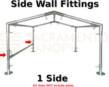 side wall fittings 1 side low peak metal DIY canopy carport frame parts fittings EMT conduit Sacramento canopy 10' x 10' low peak 1" inch emt conduit fittings